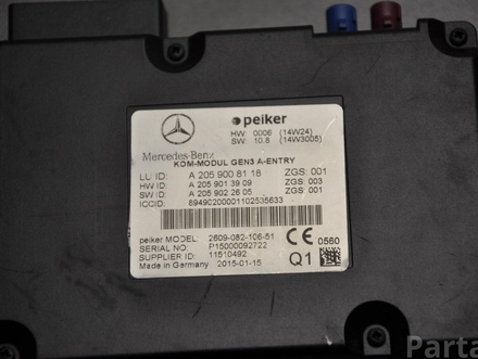 Mercedes-Benz A2059008118 C-CLASS (W205) 2015 Unidad de control ,,Bluetooth''