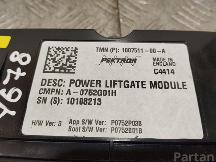 Tesla A0752G01H, 10108213, P0752P03B, P0752B01B MODEL S 2013 Unidad de control para la tapa del maletero