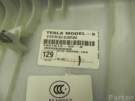 Tesla 1021613-02-A / 102161302A MODEL S 2015 B-Säulenverkleidung rechte Seite